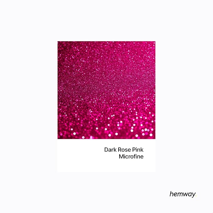 Hemway Polyurethane & Epoxy Resin Glitter 100g / 3.5oz Metallic Crystal Flake Additive for Flooring Jewelry Tumblers Glass Pigment - Microfine (1/256" 0.004" 0.1mm) - Dark Rose Pink