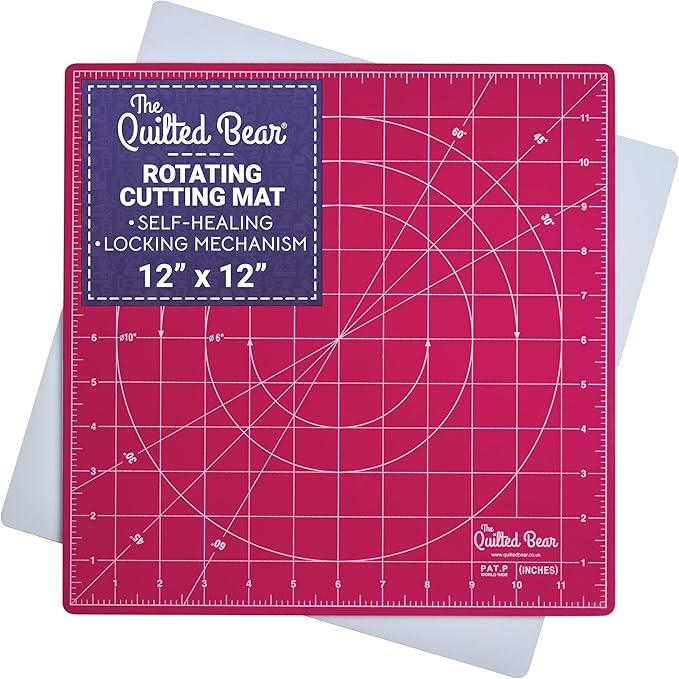 The Quilted Bear Rotating Cutting Mat 12" x 12" by TheQuiltedBearsProducts