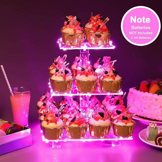YestBuy 3 Tier Square Cupcake Stand - Image 3