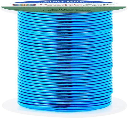 Mandala Crafts 16 Gauge Anodized Aluminum Craft Wire for Jewelry Making - 100 FT Colored Flexible Bondi Blue Wire - Bendable for Bonsai Armature Crafting Sculpting