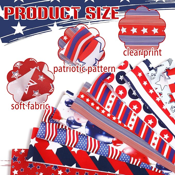 Hosuly 40 Pcs Red White Blue Stars Jelly Fabric - Image 5