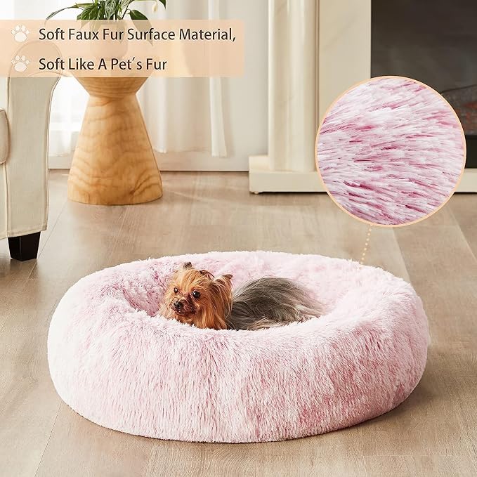 WNPETHOME Calming Dog Bed for Large Dogs, Anti-Anxiety Donut Pet Bed, Fluffy - Image 2