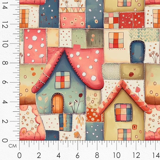 Patchwork Fairy Cottage Cotton Fabric Panel – 6 Designs + Bonus Sheet 29.5×19.6 - Image 8
