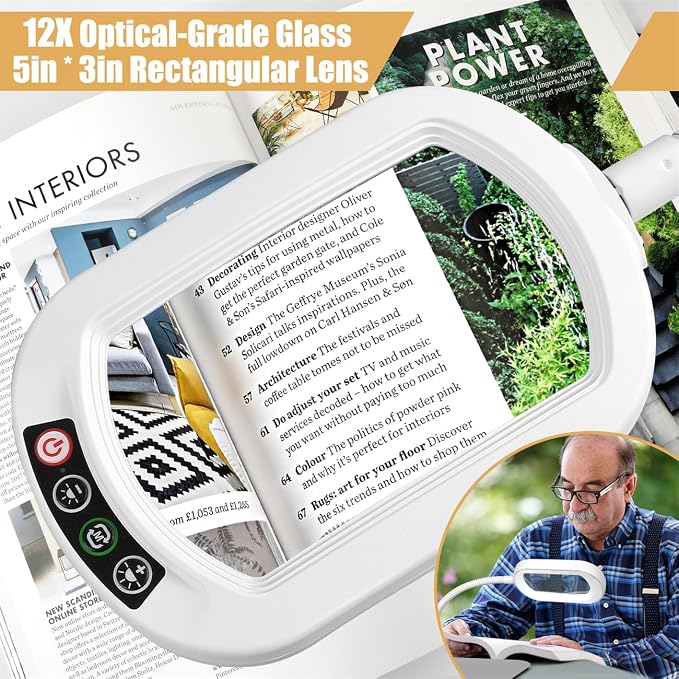 Veemagni 12X Rectangle Magnifying Glass - Image 2