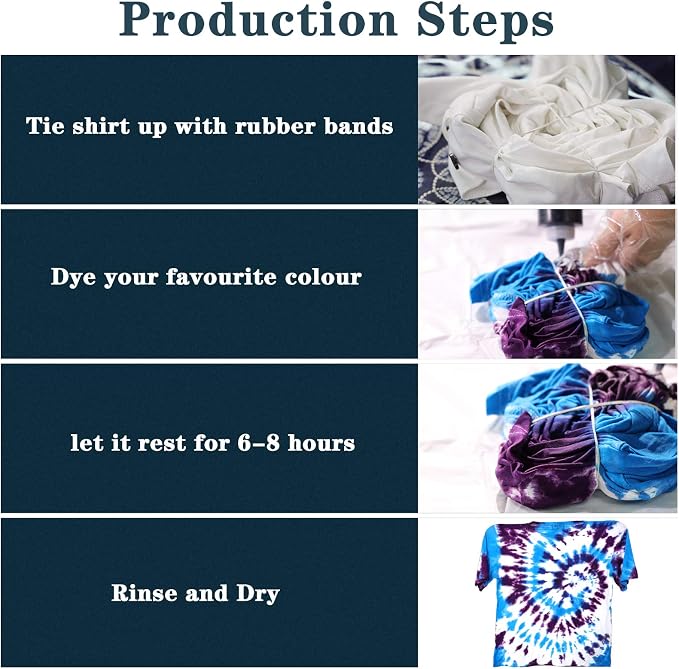 WINSONS Tie Dye Kit, 8 Colours Non Toxic Permanent Fabric Dye Art Set - Image 5