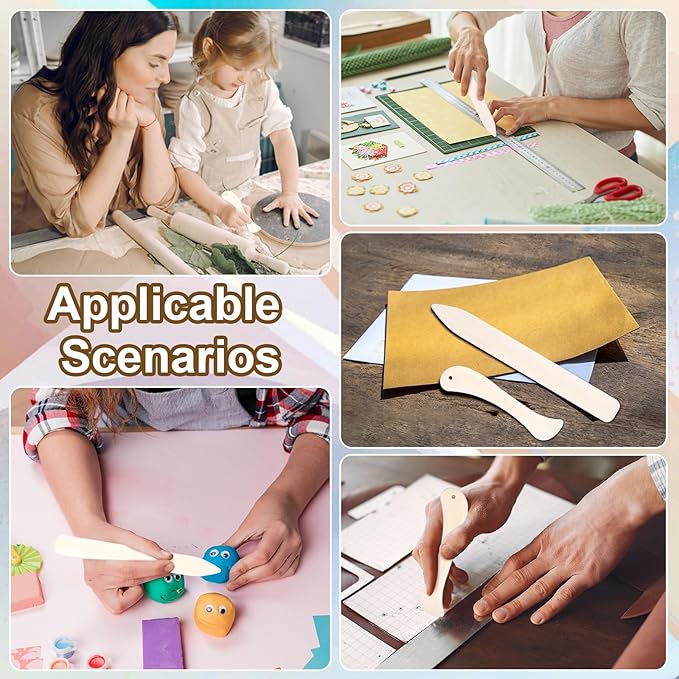 20 PCS Bone Folder Tool, Plastic Bone Folder Crafts Scoring Folding Creasing Paper Crafting Scrapbooking Tool for Paper Leathercrafts Bookbinding and DIY Card Making Handmade(2 Styles)