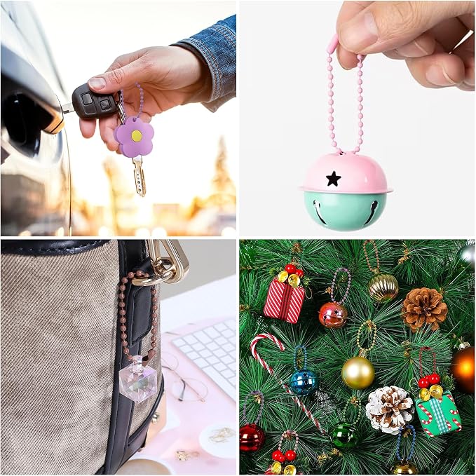 Lemonkey 100Pcs Ball Beads Chains Bulk, 4 Inch Dog Tag Metal Small Chains - Image 5