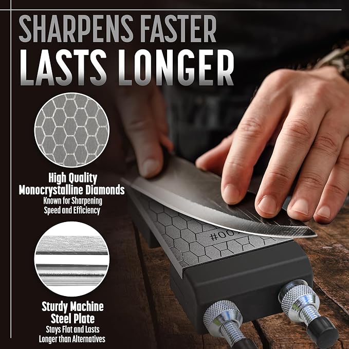 Heavy Duty Diamond Sharpening Stone Set, 2-Sided Fine 1000 Grit/Coarse 400 Grit Sharpening Plate, Fast & Efficient Knife Sharpener for Razor Sharp Knives and Chisels from Schaaf Tools