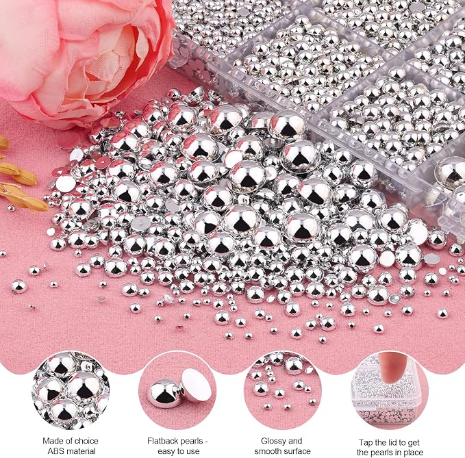 TINKRSTUFF Assorted Size Flatback Pearls - Image 6