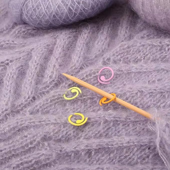 Hilsayum Multicolor Stitch Markers Knitting Stitch Rings Mini Size Crochet Markers Knitting Tool for Sewing Weaving