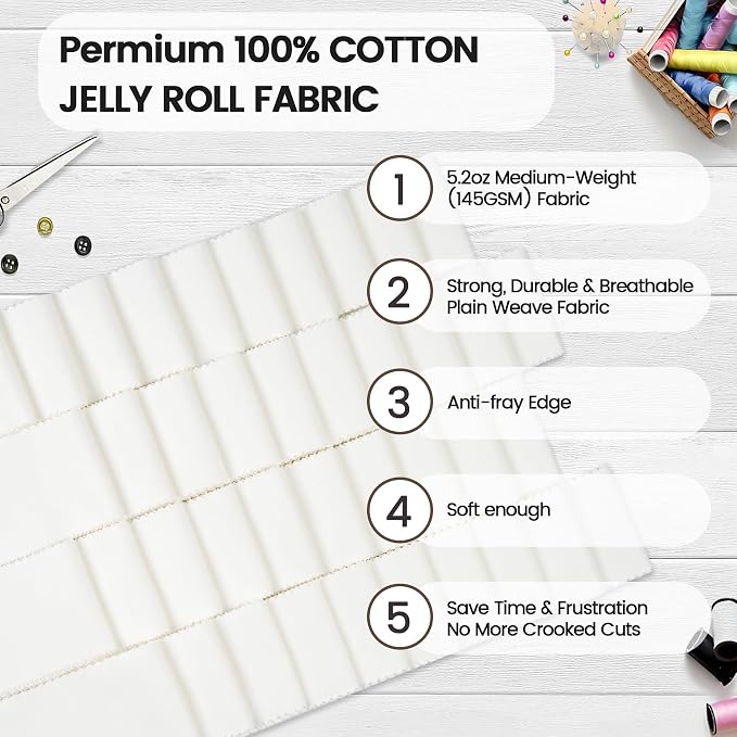 Craftido-20 Options-100% Cotton Jelly Roll Fabric Precut Strips - Image 5