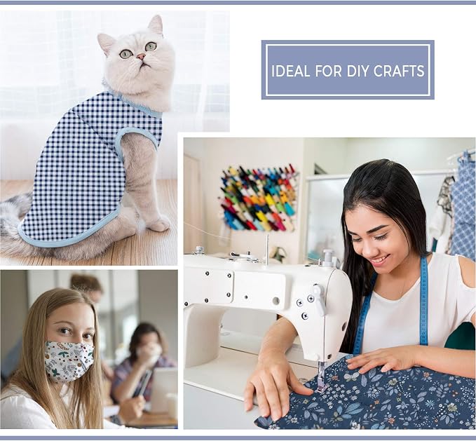 Aubliss 8pcs Fat Quarter Fabric Bundles 20'' x 20'' Cotton Craft Fabric Pre-Cut - Image 7