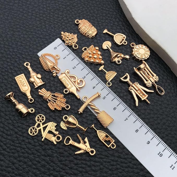 WOCRAFT 60pcs KC Gold Wine Charms Bracelet Charms - Image 4