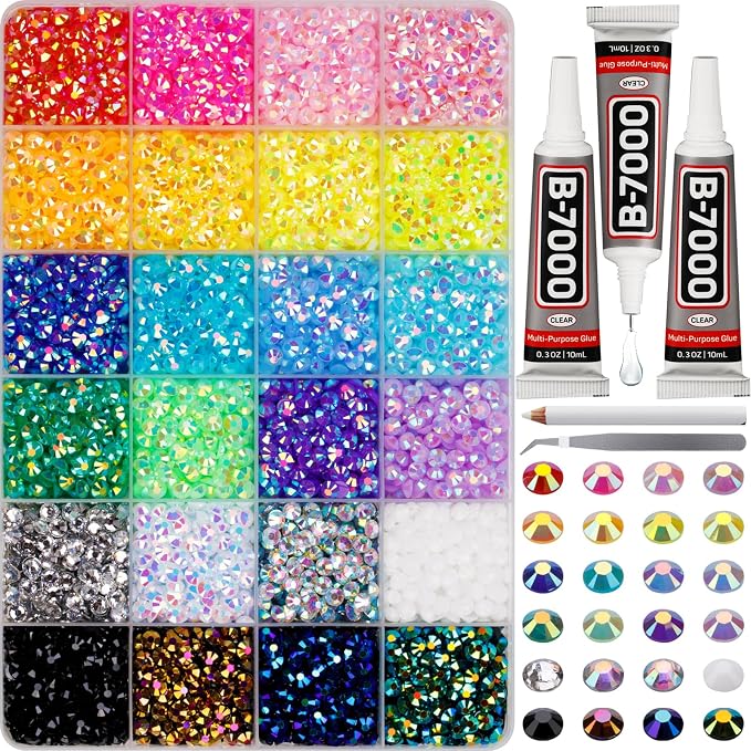 9000Pcs Rhinestones for Bedazzling, 5mm Bedazzler Kit by Worthofbest