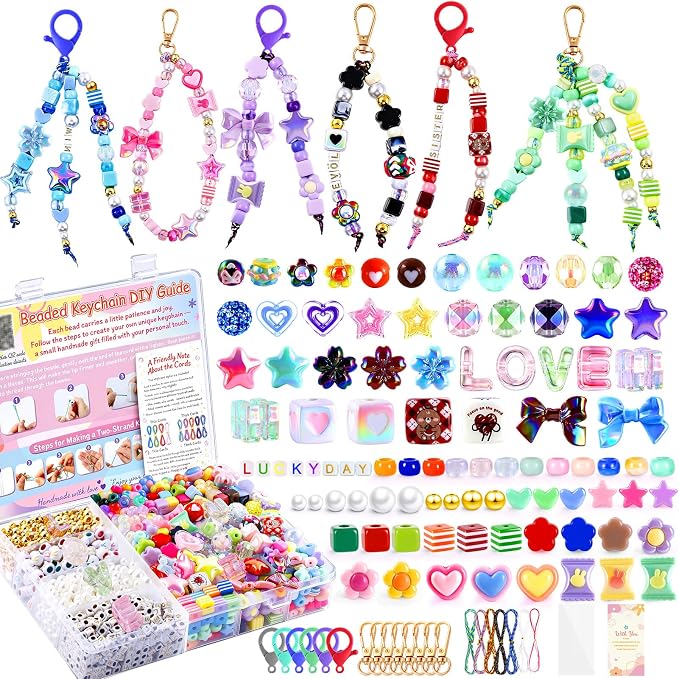 TOHONGADON 1227 PCS Beaded Keychain Making Kit by TOHONGADON
