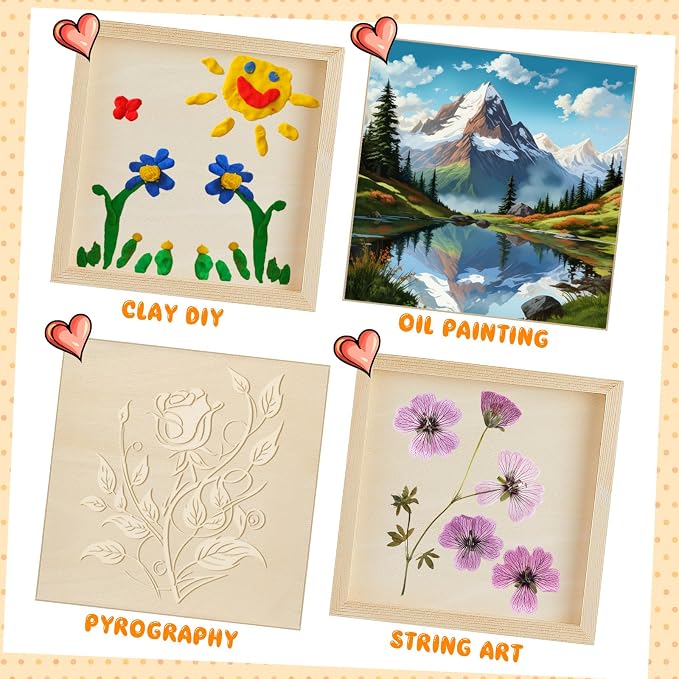 Barydat 1 Pack Wood Canvas Board 12 x 12 Unfinished Wood Canvas Wooden Panel - Image 6