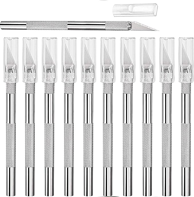 15 Pack Exacto Knife Set, Hobby Knife, Back to School Supplies Craft Knifes Kit for Art, Carving, DIY, Scrapbooking, Art, Cutting, Stencil(Silver)
