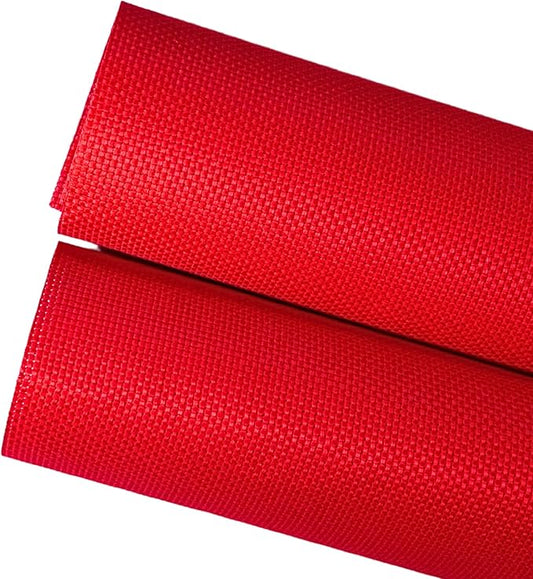 2 Sheets of Red 11 Count Aida Cloth – 21 x 21 Inch Pre-Cut Fabric Squares – Cross Stitch Fabric – 100% Cotton – Ideal for Needlework & Embroidery – The Knotty Unicorn