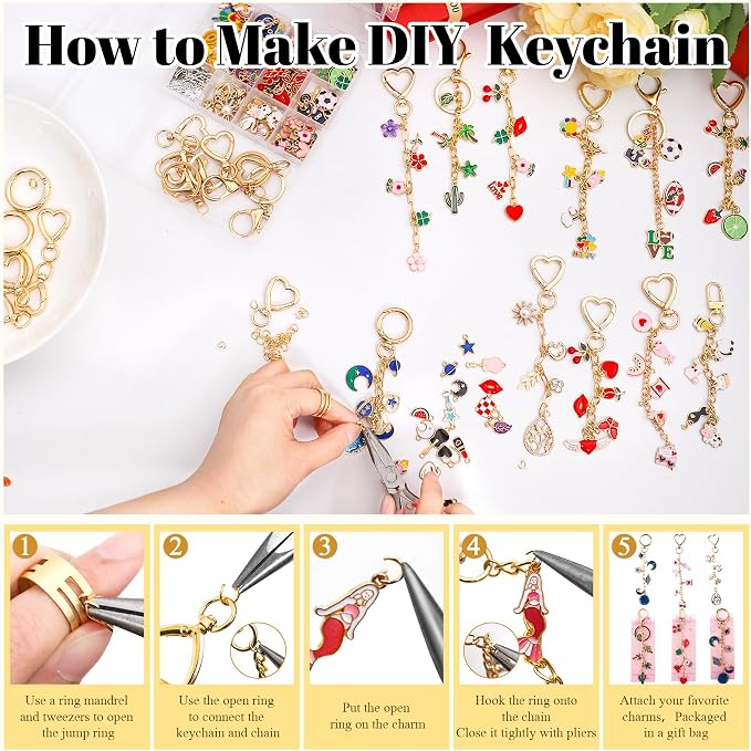Riwiuue 760Pcs Lip Gloss Keychain Making Kit - Image 5