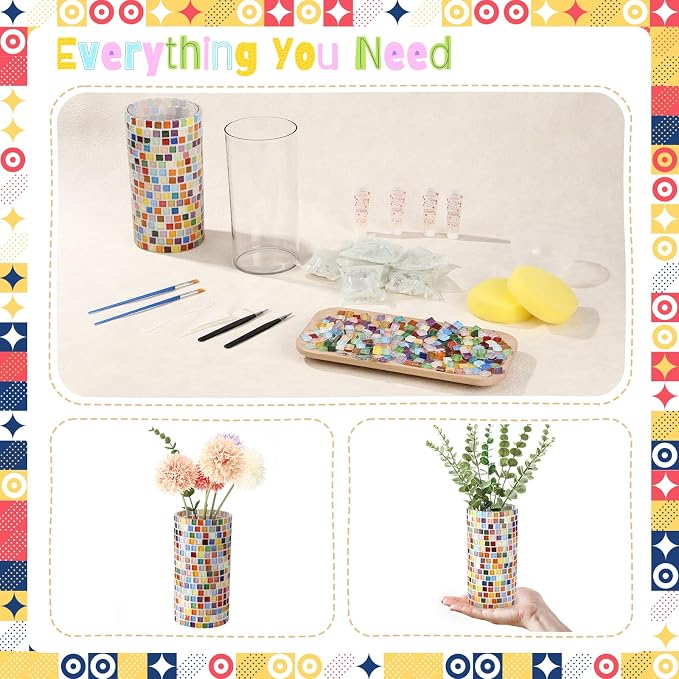 LemonRoad 2 Set DIY Mosaic Vase Kit Gifts - Image 4