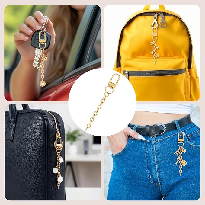 Hzopcw 20pcs Gold Keychain Making Kit, Key Ring Swivel Snap Hook Chains - Image 3