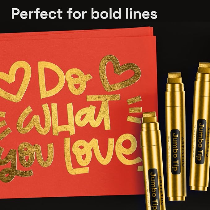 ARTISTRO 5 Gold Paint Pen for Rock, Painting - Image 5