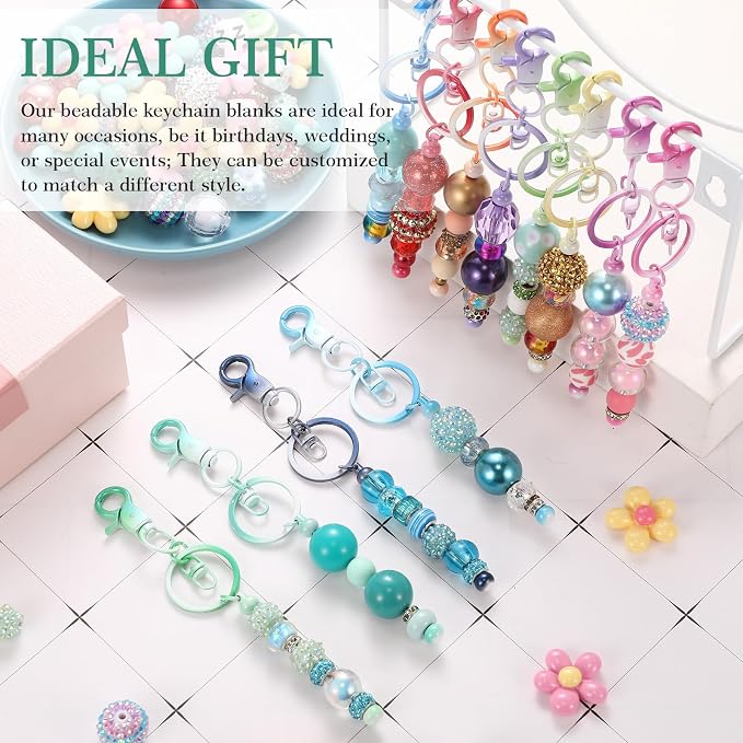 Tondiamo 24 Pcs Beadable Keychain Bars Bulk Beads - Image 6