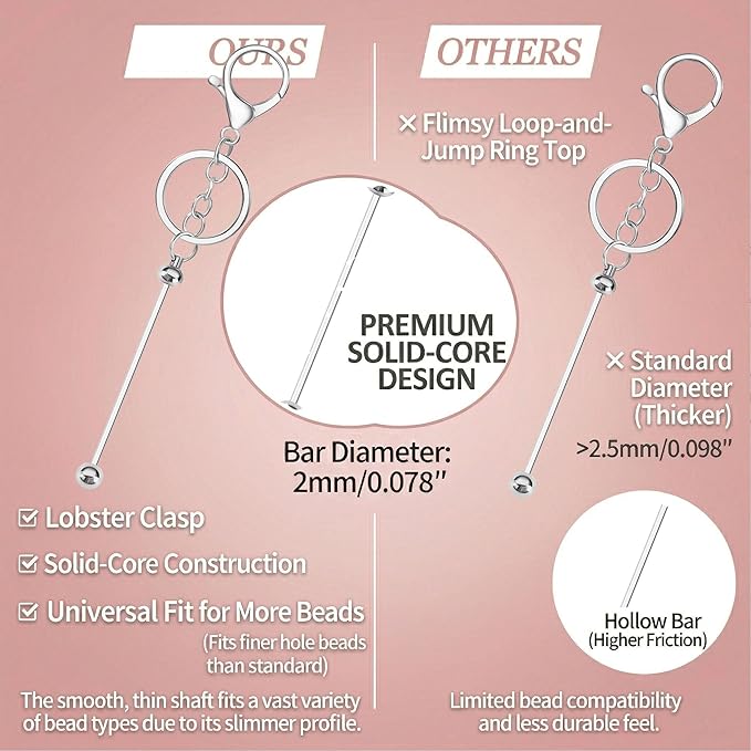 DIY Beadable Keychain Bars Metal Rod - Image 3