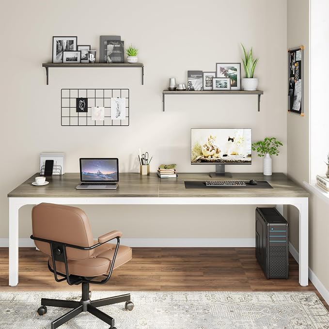 Tribesigns 78.7 Inches Extra Long Computer Desk 2 Person Desk, Double Long Desk - Image 3