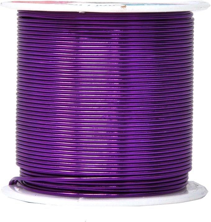 Mandala Crafts 18 Gauge Anodized Aluminum Craft Wire for Jewelry Making - 450 FT Colored Flexible Silver Copper Gold True Blue Purple Pink Wire - Bendable for Bonsai Armature Crafting Sculpting