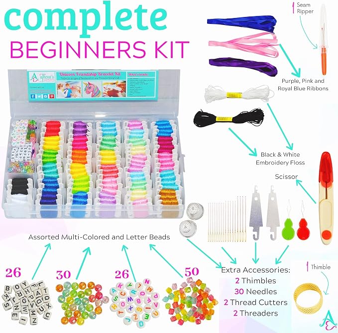 Athena's Elements 276Pcs Embroidery Kit, Cross Stitch Kits, Friendship Bracelet - Image 2