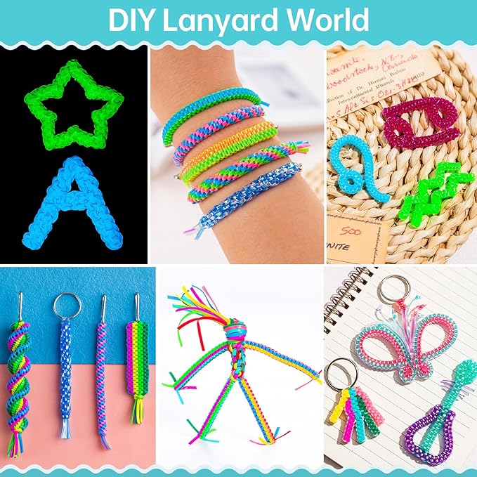 Lanyard String, 20 Rolls Gimp String, Plastic Strings Lacing Cord, Boondoggle - Image 5