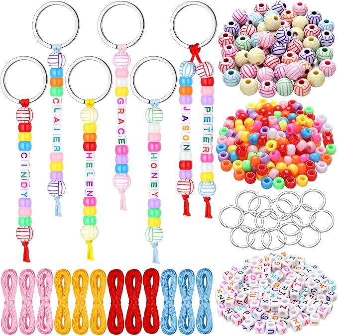 Landical 564 Pcs DIY Bead Keychain Kit Key Chain Making Craft Adjustable Letter by Landical