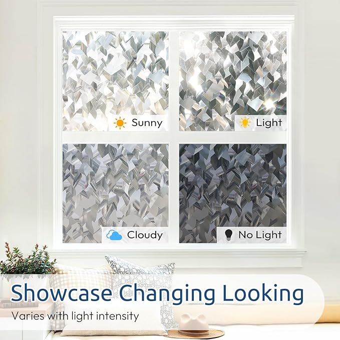 rabbitgoo Window Privacy Film, 3D Decorative Stained Glass Window Film - Image 6