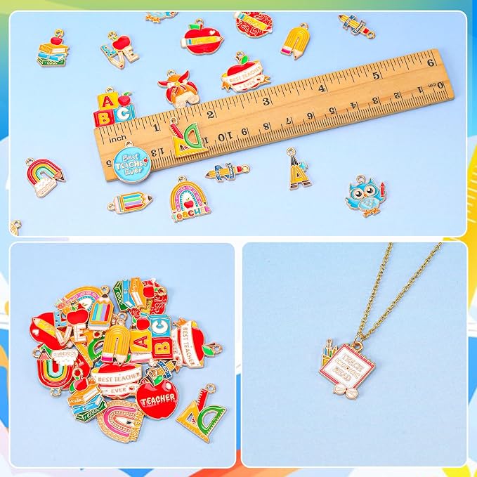 MARFOREVER 40Pcs/20 Pairs Teacher Charms School Charms - Image 2