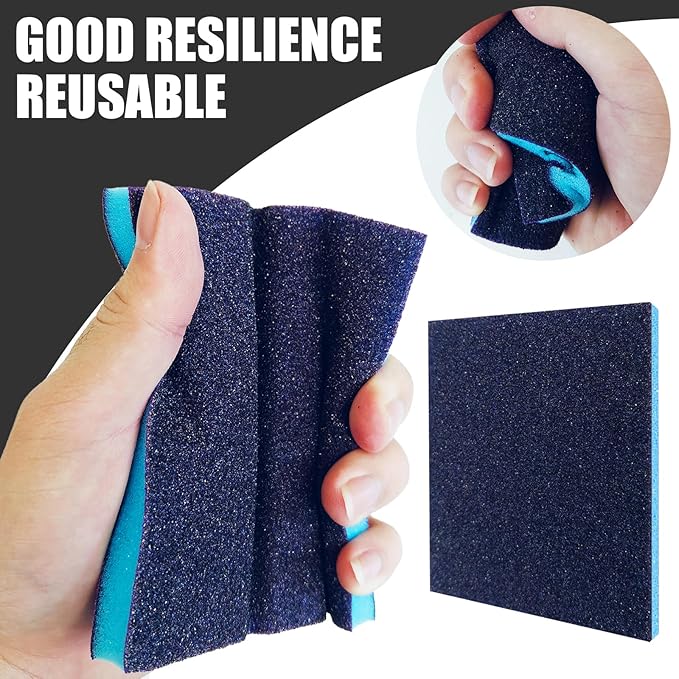 18pcs Sanding Sponge Kit 60, 80, 120, 180, 220, 320 grit, Soft Sanding Blocks Washable and Reusable, Double-Sided Sponge Sanding Blocks Wet Dry Sandpaper Pad for Wood Metal Furniture Paint