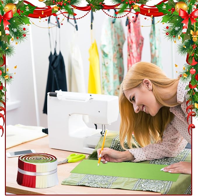 Hosuly 40 Pcs Christmas Fabric Red and Green Jelly Fabric - Image 4