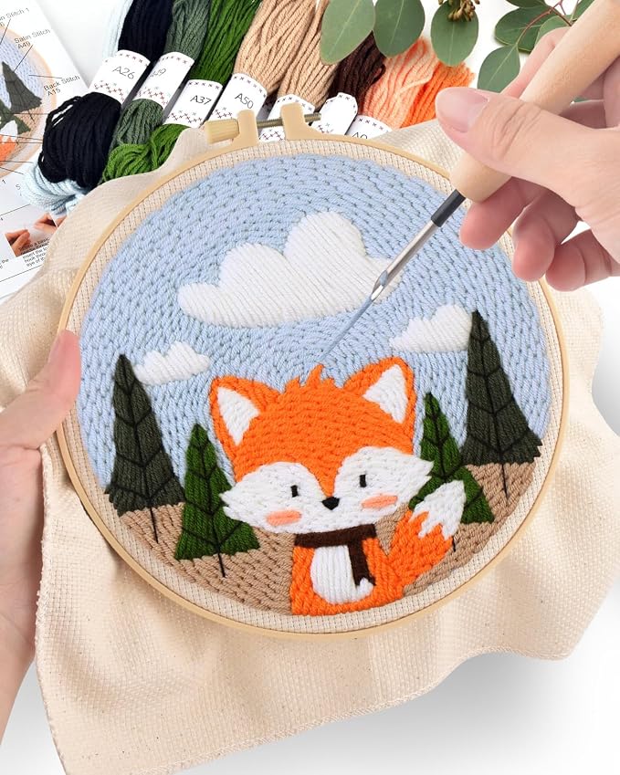 ERKOON Punch Needle Kit for Beginners Adults, DIY Easy Animal Embroidery Set - Image 5