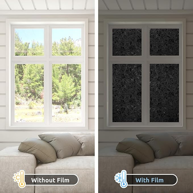 rabbitgoo Total Blackout Window Film, 35.4" x 78.7" | Sun Blocking Light Blocker - Image 6