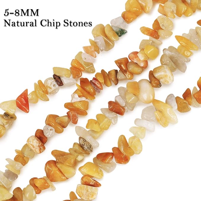 456 PCs Natural Chip Stone Beads, 5-8mm Irregular Multicolor Gemstones Loose - Image 3