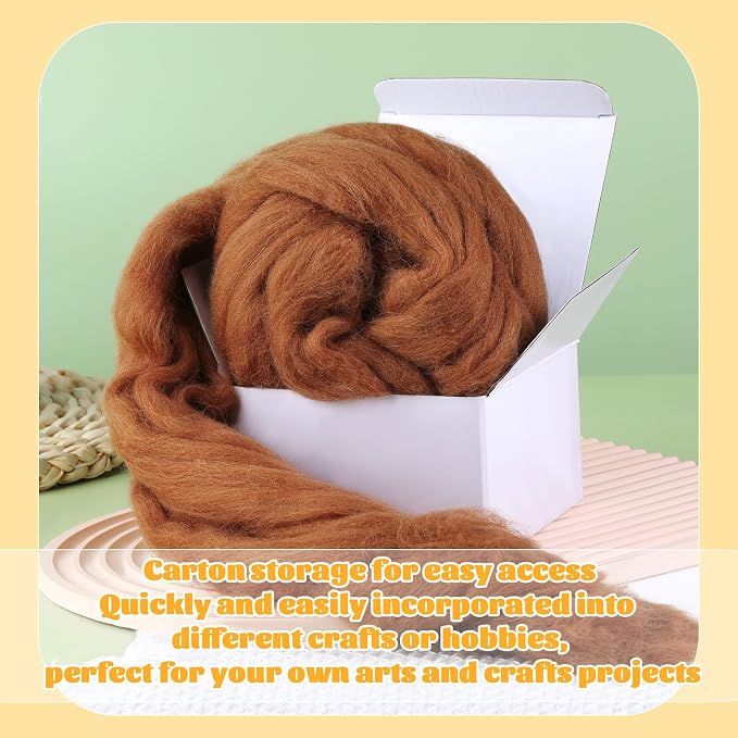 3.53oz Wool Roving, Fiber Roving Wool Top, Pure Wools, Chunky Yarn, Spinning - Image 9