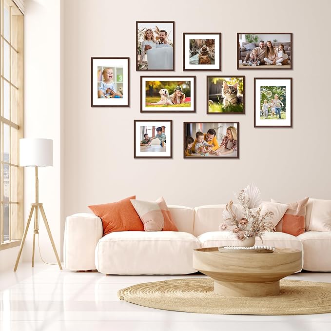FIXSMITH 12x12 Picture Frame Brown Set of 2, Photo Frame - Image 7
