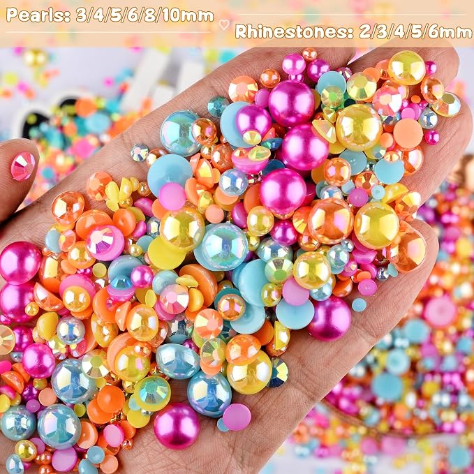 3900+ Pcs Rhinestones and Pearls Kit, 2-10mm Flatback Gems - Image 3