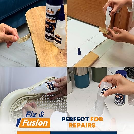 FIX & FUSION Ca Super Glue (1.77 Oz), Fast Adhesive/Cyanoacrylate Glue for Woodworking, Plastic, Rubber, Granite, DIY & Industrial, (3 Pack)