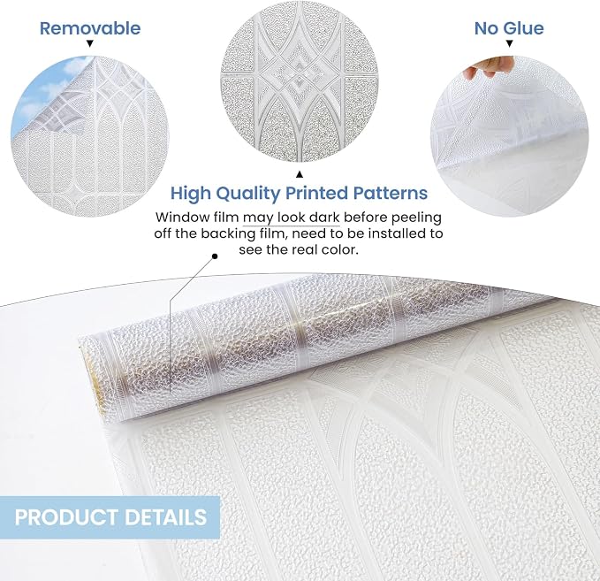 ADD.HERES Window Privacy Film, Stained Glass Decorative Static Cling, Removable - Image 3