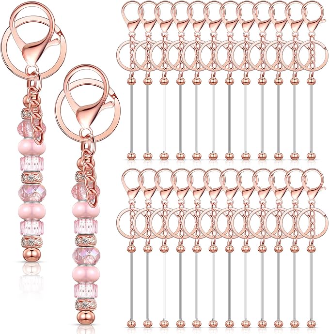 Tondiamo 24 Pcs Beadable Keychain Bars Bulk Beads by Tondiamo