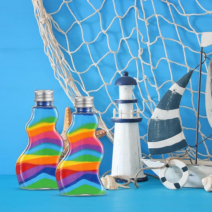 Nuenen 200 Pcs Sand Art Bottles Bulk Wave Shaped Plastic Container - Image 5