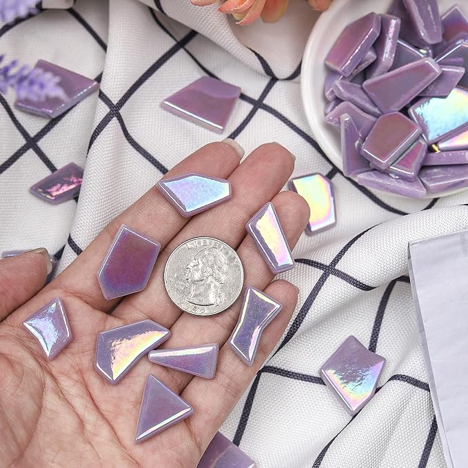 Youway Style Iridescent Purple Glass Mosaic Tiles - Image 4