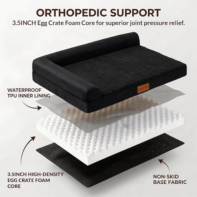 Patas Lague Orthopedic XL Dog Bed Large Sized Dog 42''X28'', Waterproof L - Image 4