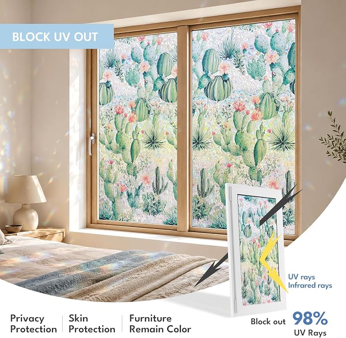 ADD.HERES Window Privacy Film, Stained Glass Decorative Static Cling, Removable - Image 4